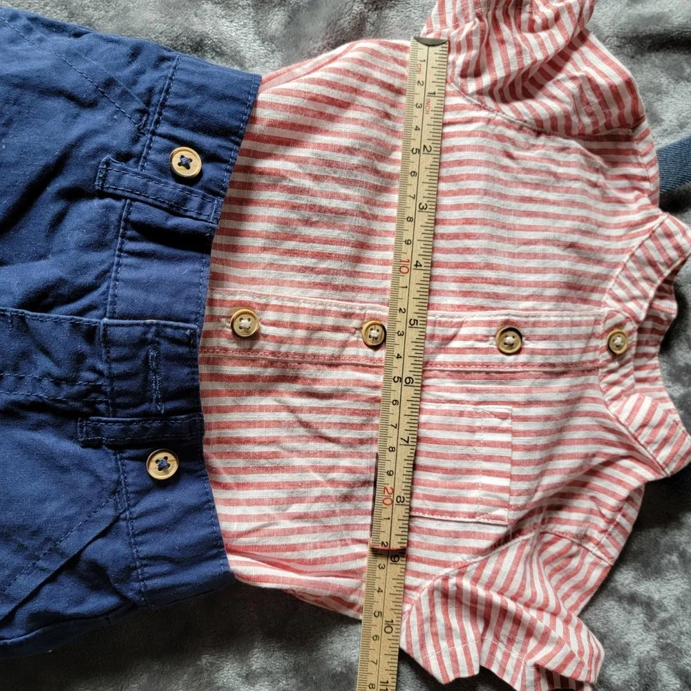 Cat & Jack Short Set Baby 12M Red White Navy LNWT Suspender Bodysuit 733